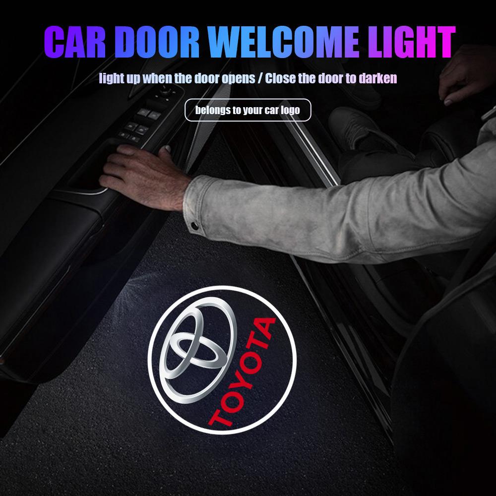 1/2PCS Car Door Welcome Lights Led HD Projector Lamps For Toyota wildlander C-HR GR Sport Vios Izoa Yaris Prius Avensis Prado