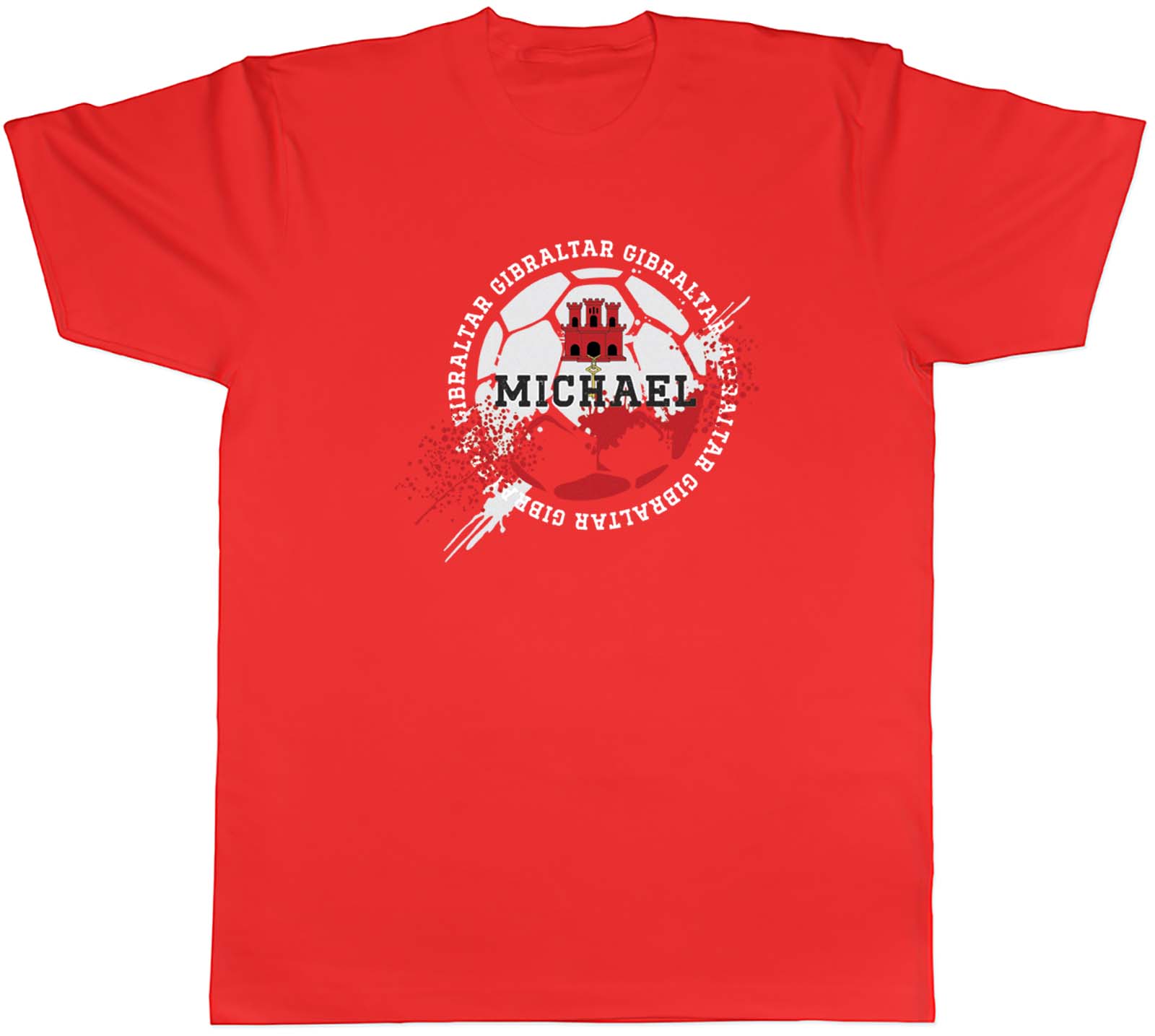 Personalised Gibraltar Football Sports Mens Unisex TShirt Tee Gift S