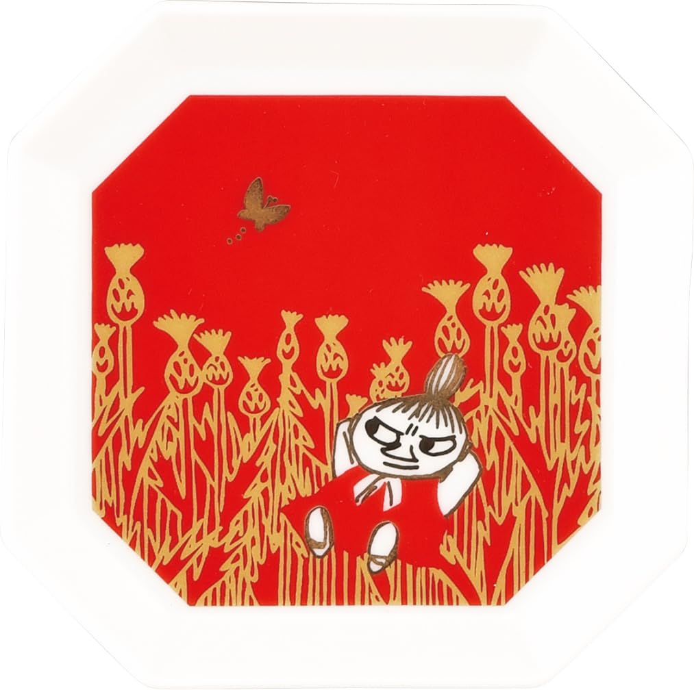 

Moomin Special Square 11 x from the Jubako Box Little Perfect for Cherry Blossom and First Meal Made in Sekku Day Plate, Approx. 11cm, Corner-Cut