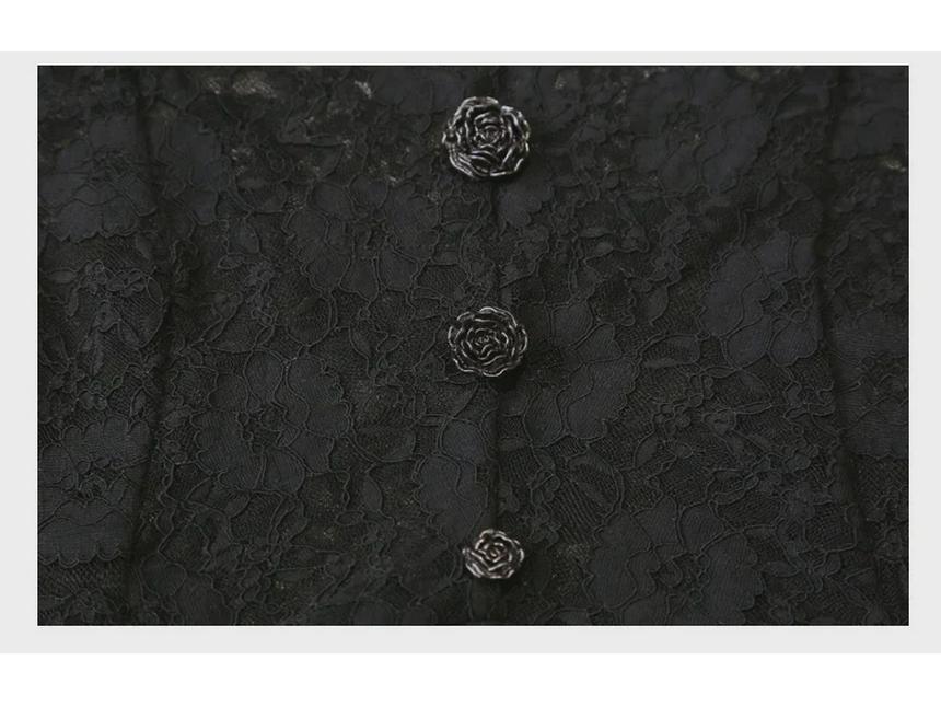 Women's Chinese-Style V-Neck Lace Sleeveless Slim Fit Top