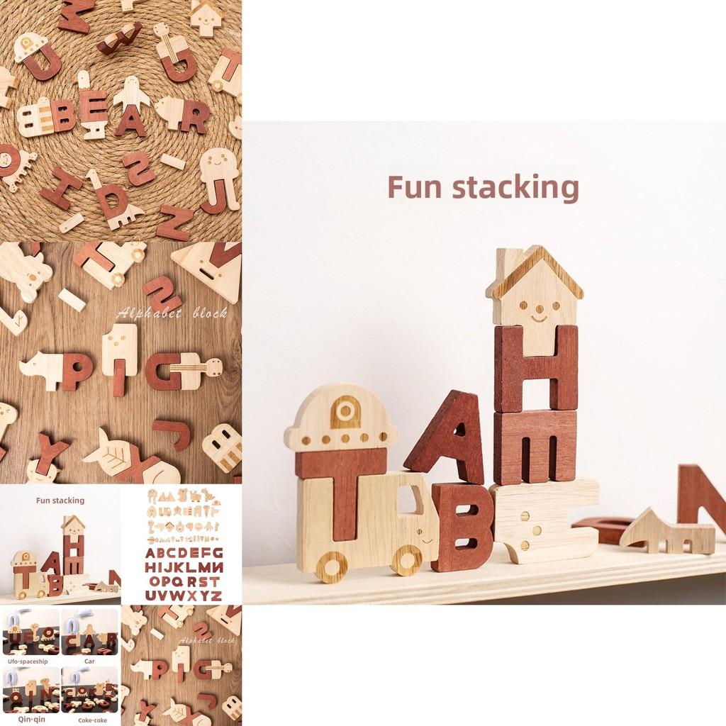 Wooden Alphabet Puzzle For Kids Educational Toy With Word Building And Number Blocks