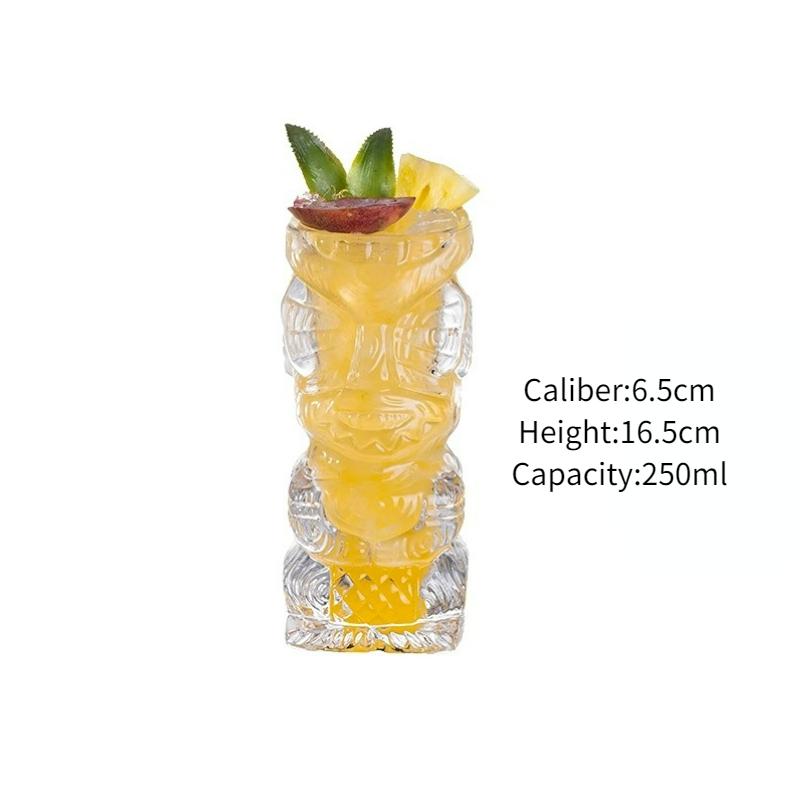 Tiki Glass Cups Tiki Mugs Cocktail Glasses Cup Creative Hawaiian Cocktail Cups Funny Cup Beer Beverage Glass Bar Accessories