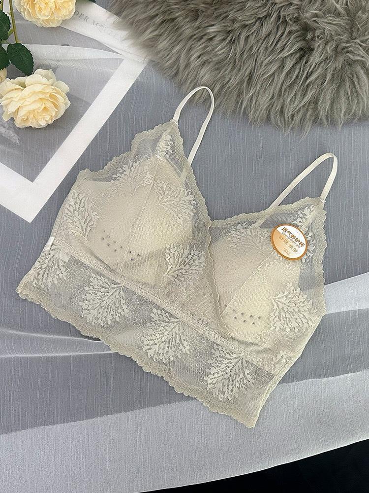 French Seamless Luxury Lace Camisole & Bra with Side Support