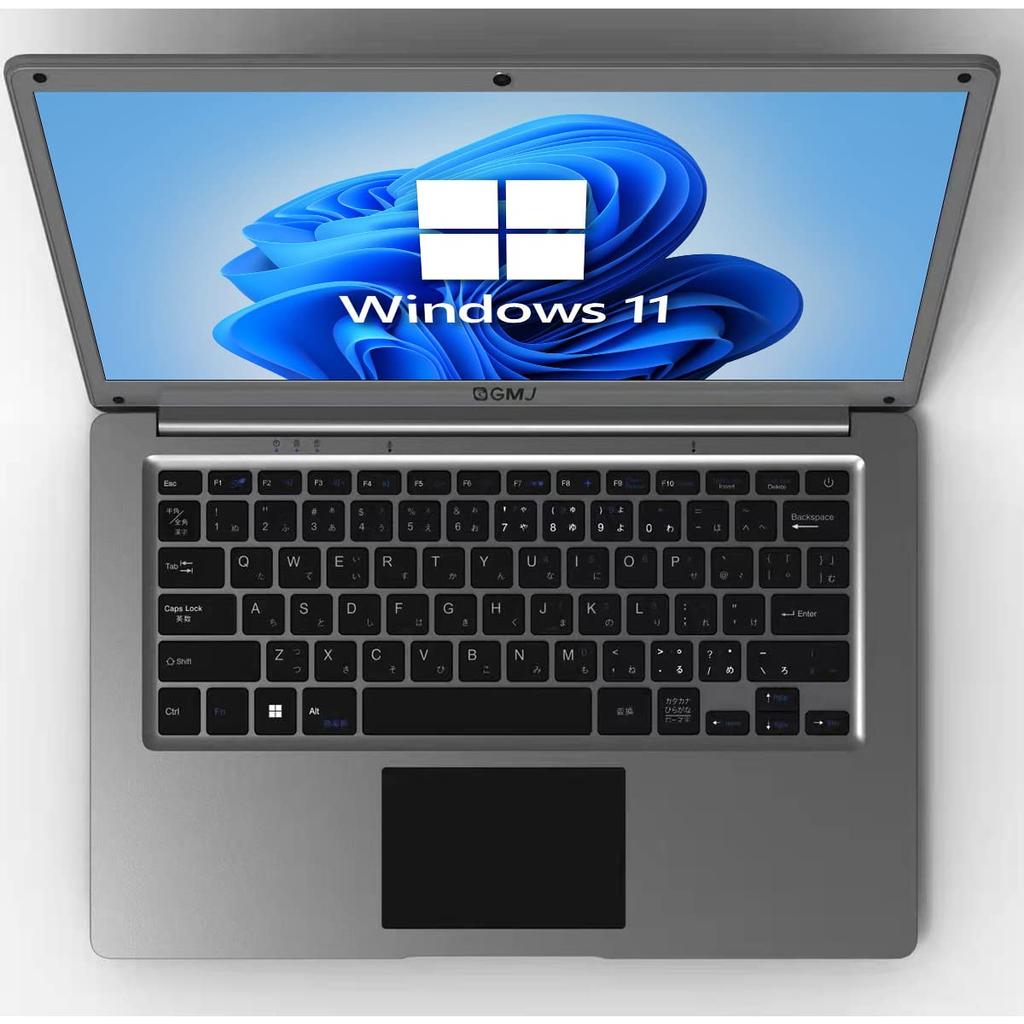Slank bærbar PC med Windows 11 128GB 4GB WPS USB GM-JAPAN Ultralett, Kontor, SSD, Minne, Webkamera, Kontor, Celeron, Wi-Fi, 3.0, HDMI, 14,1-tommer