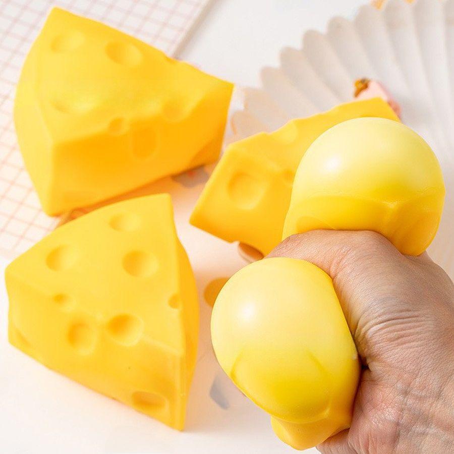 Cross-Border Cheese Squishy: Unique Slow Rebound Stress Toy, Creative Gift, Musical Pinch Fun