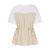 TVIEW Peplum Contrast Blouse_V6B-Cbl054