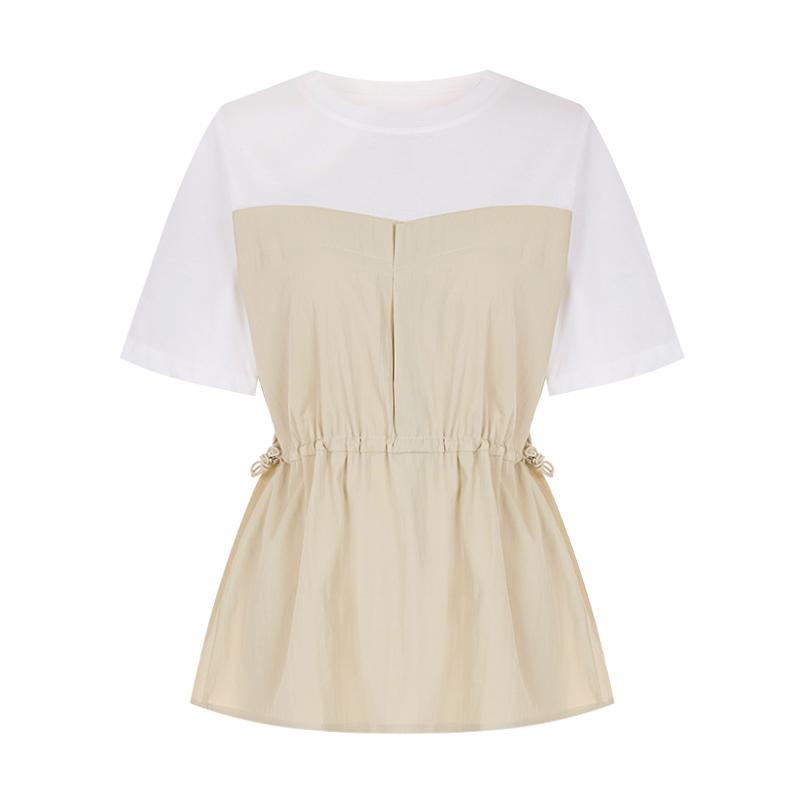 TVIEW Peplum Contrast Blouse_V6B-Cbl054