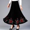 High-end Women's Velvet Skirt Spring Autumn Rhinestones High-waist Velvet Long Skirt Slim-fit Embroidered Plus-size Skirt