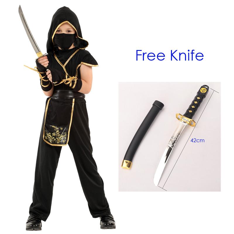 Costumes d'Halloween Umorden pour Garçons Costume de Dragon pour Filles Cosplay de Guerrière Fête de Carnaval Déguisement pour Enfants L(height 120-130cm) black