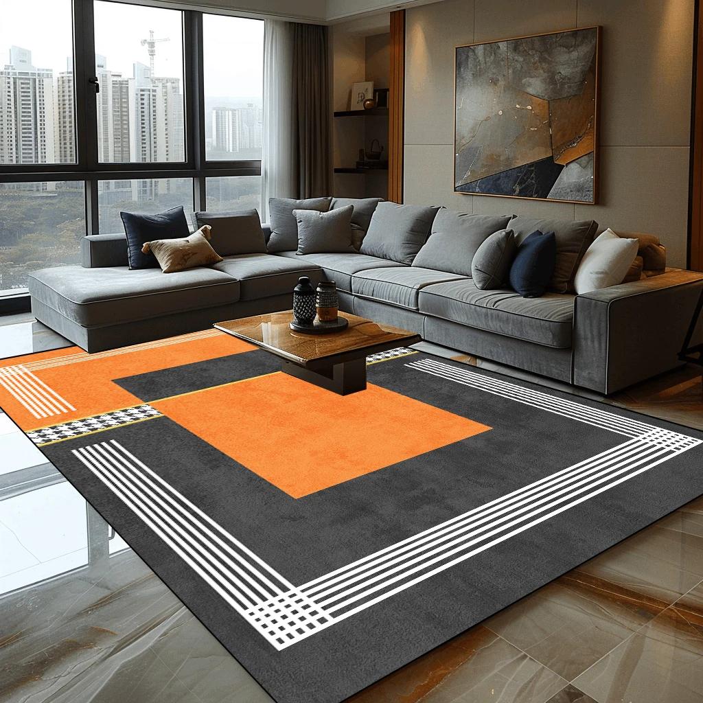 Nordic Geometric Carpet for Living Room Modern Luxury Decor Sofa Table Large Area Rugs Home Bathroom Non-slip Washable Mat