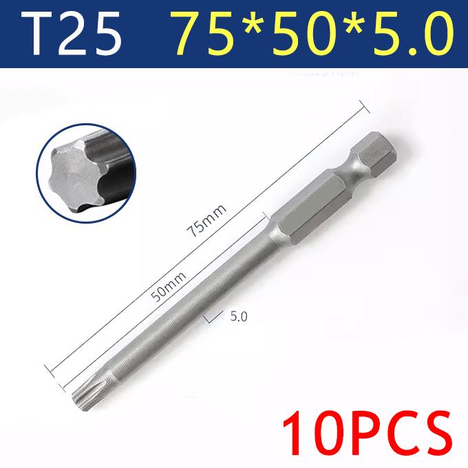 8/10 шт. Шестигранный хвостовик Torx для отвертки 75 мм Plum Магнитные биты Torx для отвертки T8 T10 T15 T20 T25 T27 T30 T40