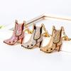 High Heel Boot Keychain with Rhinestone Embellishments Metal Alloy Keyring Fashion Accessory for Bags and Keys Stylish Pendant Charm