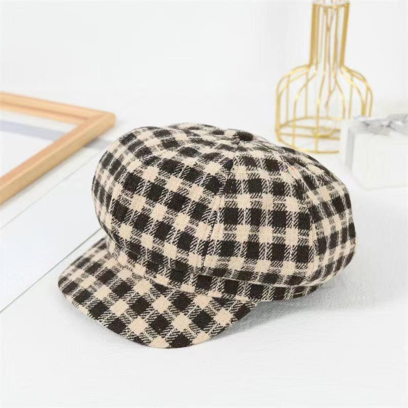Women Beret Newsboy Hat Vintage Cap Painter Hat Octagonal Hat