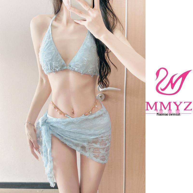 Sleek Sexy Korean Split Chain Bikini Set - Hot & Slimming 3-Piece Swimsuit for Women