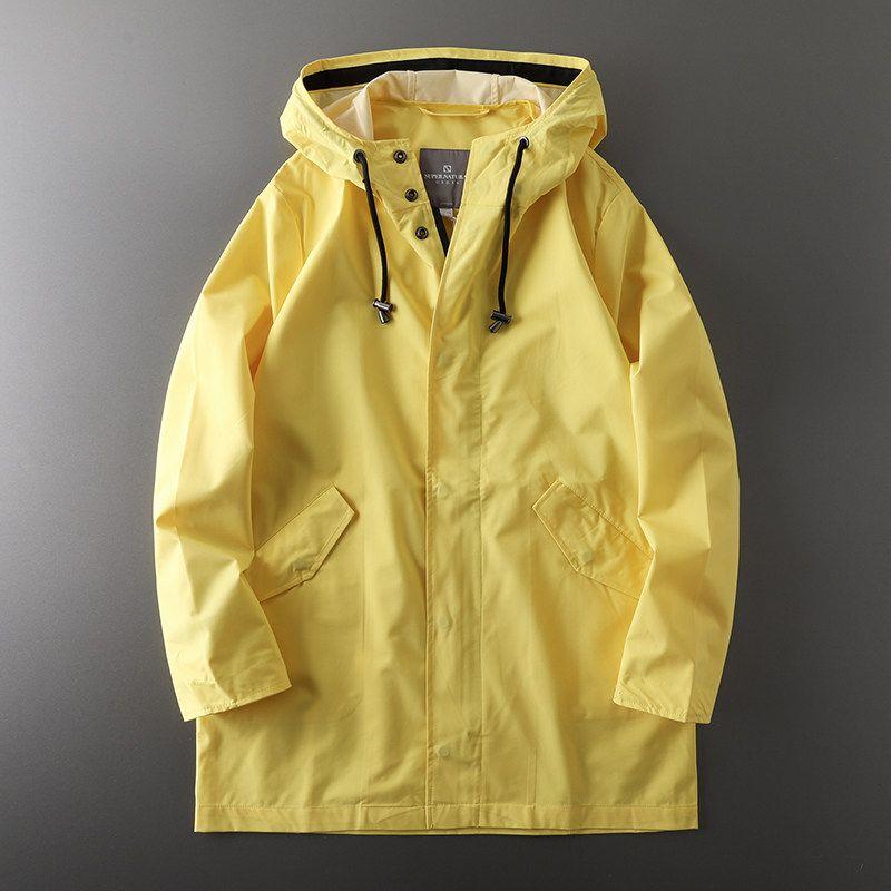 Export Original Tail Single Cut Label Soft Shell Jacket Outwear Men's Spring & Fall Windproof Waterproof Mid Length Long Length Trench Coat Men's Coat