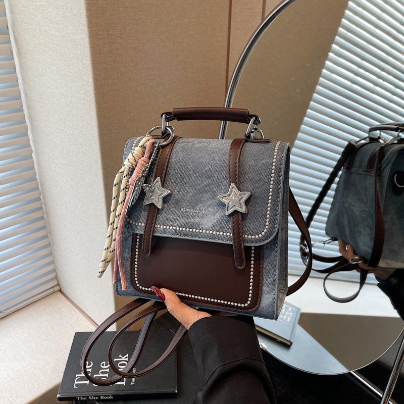 Backpack Women's Fashion Casual Handheld Student School Bag Small Square Bag Premium Light Travel Backpack
