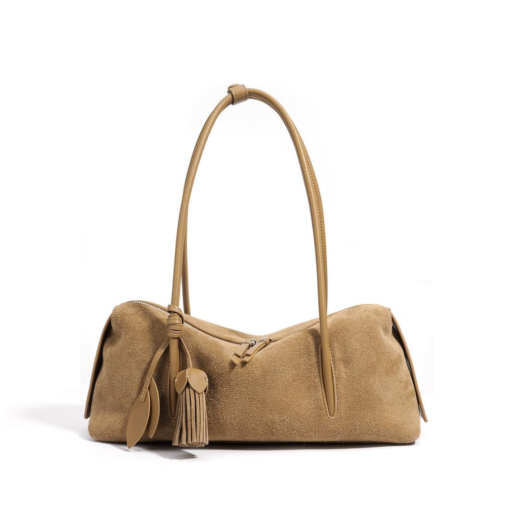 Women's Suede Cow Leather Shoulder Bags Crossbody Bag Big Bost Tote Soft Matte Suede Cow Leather Women's Handbag Shoulder Bag