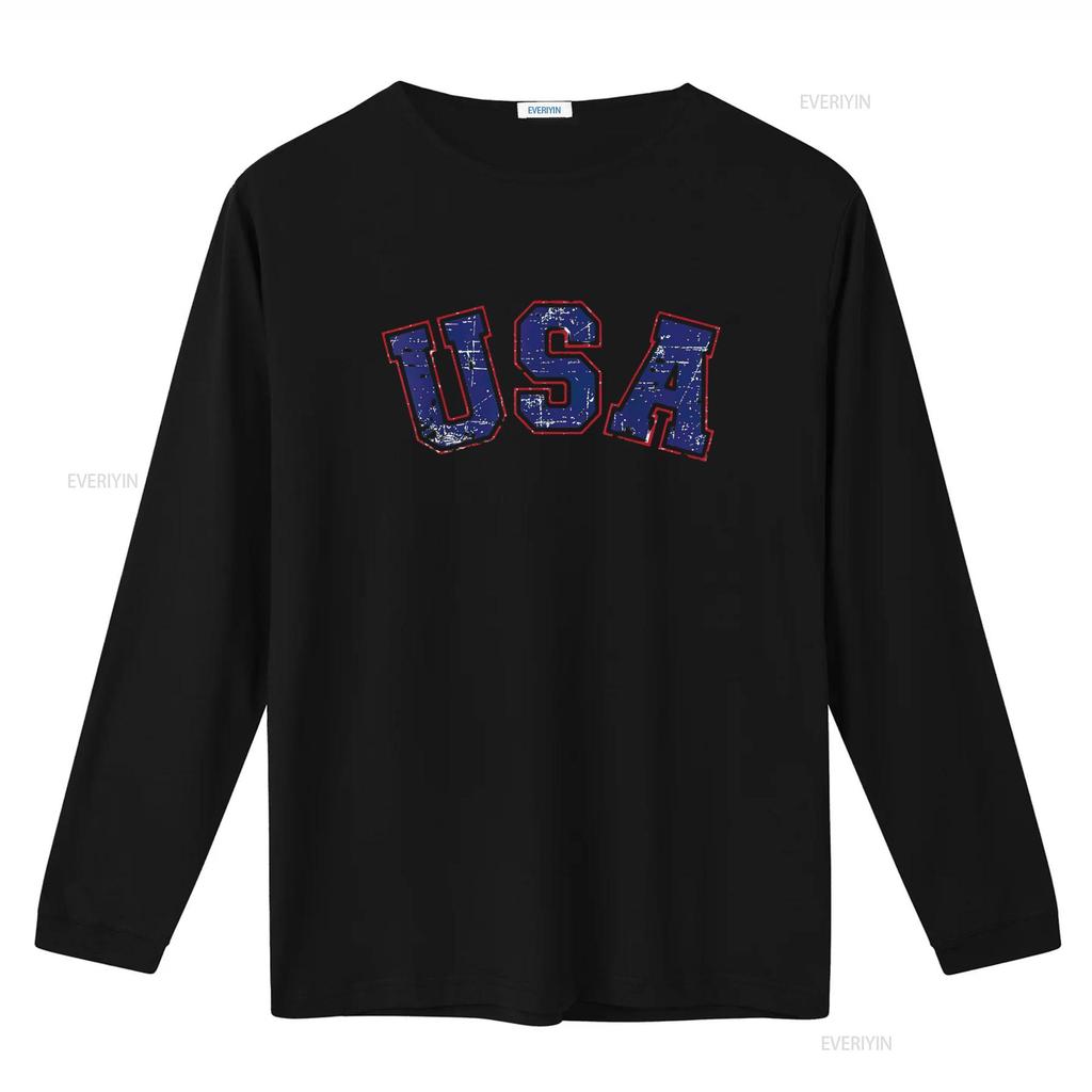 USA Team for Patriotic Independence Day On 4th of July Womens T Shirt Vintage Washed Versatile Fashion Casual Designer Clothes