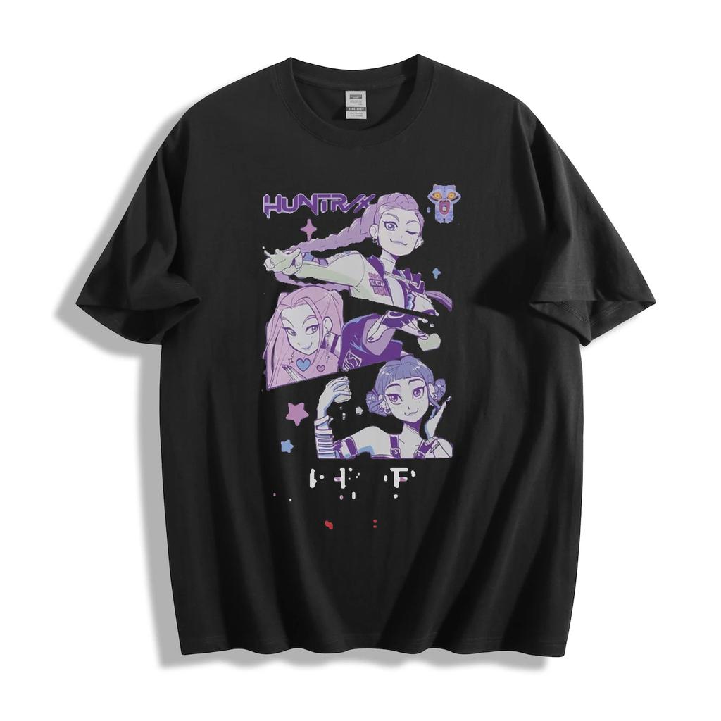 Huntrix Anime Characters Unisex T-Shirt – Purple Cyber Graphic Tee