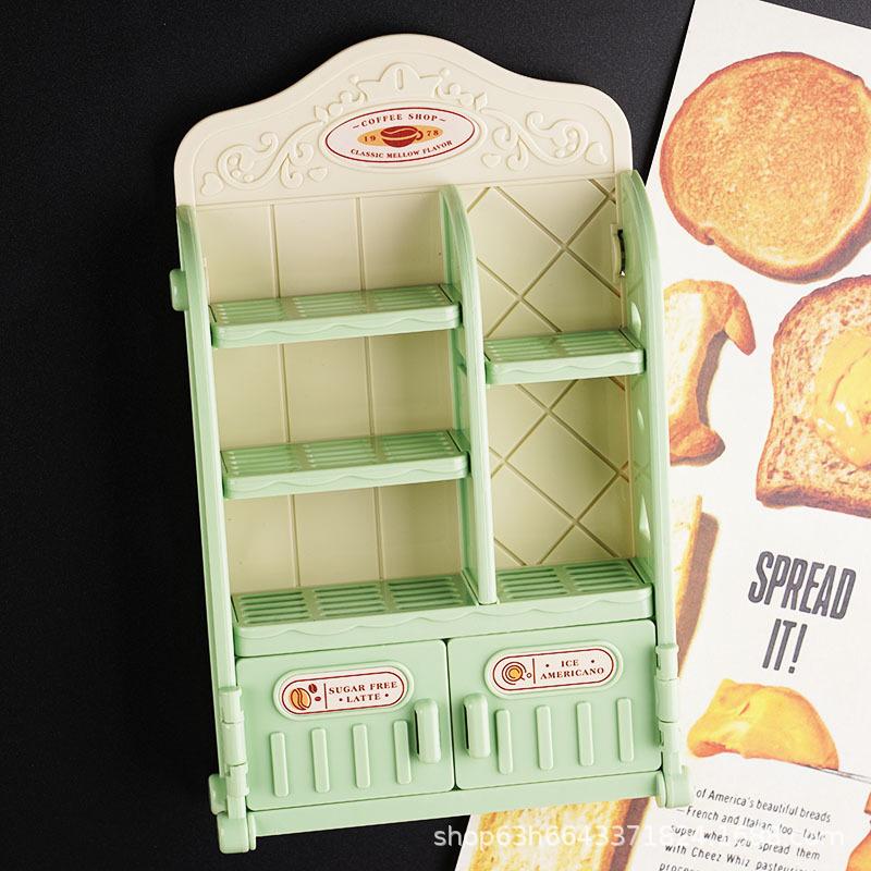 Play House Toy Simulation Dining Rack Refrigerator Sticker Mini Supermarket Doll House Miniature Scene Model Small Ornament Shelf