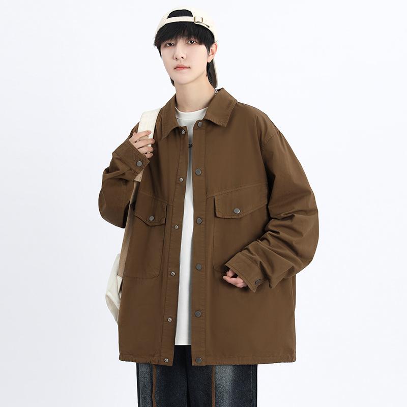 Japanese Retro Long-sleeved Jacket Men's Spring and Autumn New Loose Casual Shirt American High Street Ruffian Jacket