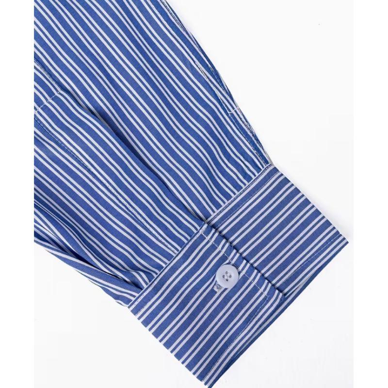 Mens Loose Striped Long Sleeve Casual Non Iron Business Shirt