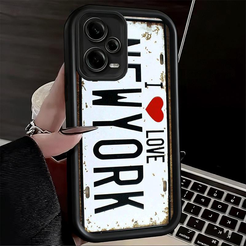 Retro Vintage License Plate Soft Phone Case for Xiaomi Redmi Note 15 14 13 12 11 Pro Plus 10S 11S 4G 11T 5G Shell Silicone Funda