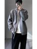 Men's Stand Collar Korean Style Double Zipper Knit Cardigan for Autumn/Winter