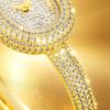 Högkvalitativ Retro Diamantarmbandsur För Kvinnor Lyxigt Ovalt Klocka Elegant Armband Smycken Dam Kvartsur Guld Silver Gåva