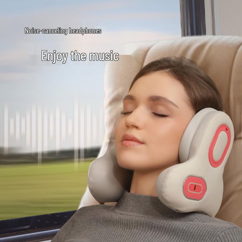 Cross-border U-shaped Neck and Shoulder Massager with Heating, Portable Sleep Pillow and Mobile Music Integration.