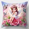 1/4pcs Valentine's Day Pillowcases: Adorable Angelic Girls with Roses and Butterflies Sofa cushion cover home bedroom decoration