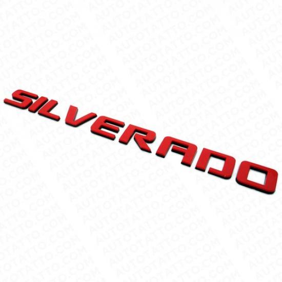For Silverado Red Black Fender Tailgate  Nameplates Letter 3D Emblem