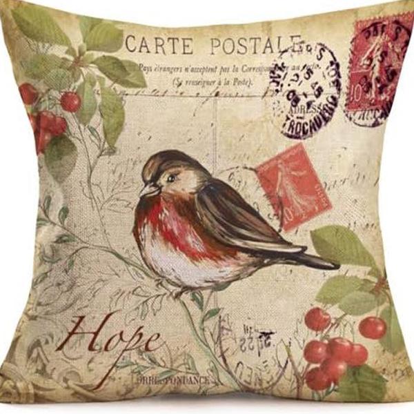 American Retro Printed Linen Pillowcase Living Room Sofa Office Pillow Car Cushion Cover