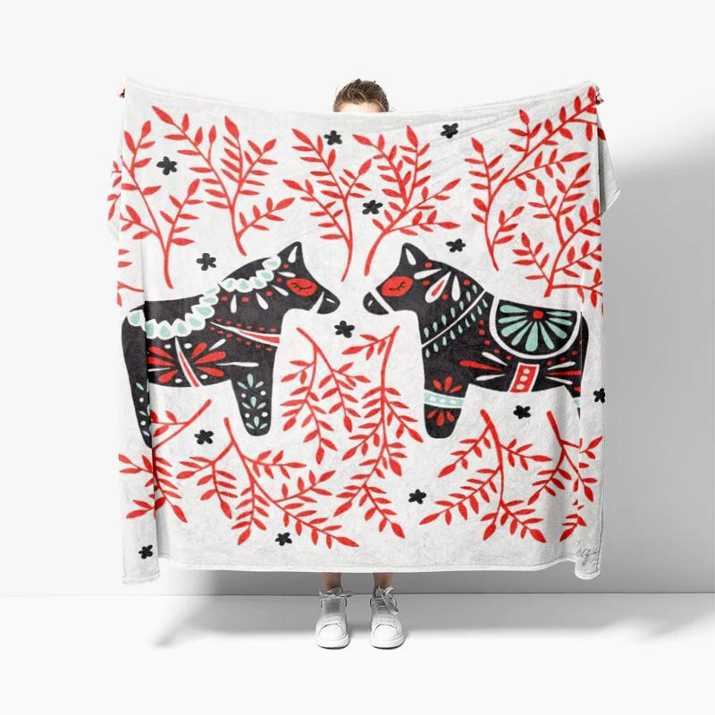 Home decoration plush Sofa blanket Pandas and Flowers Bedspread on the bed anime fluffy soft blankets thick blanket for winte