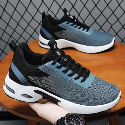 Yazlık Erkek Koşu Spor Ayakkabıları Nefes Alabilen Uçan Dikiş Bağcıklı Platform Günlük Spor Ayakkabı Erkek Kaymaz Spor Ayakkabıları Zapatillas De Deporte