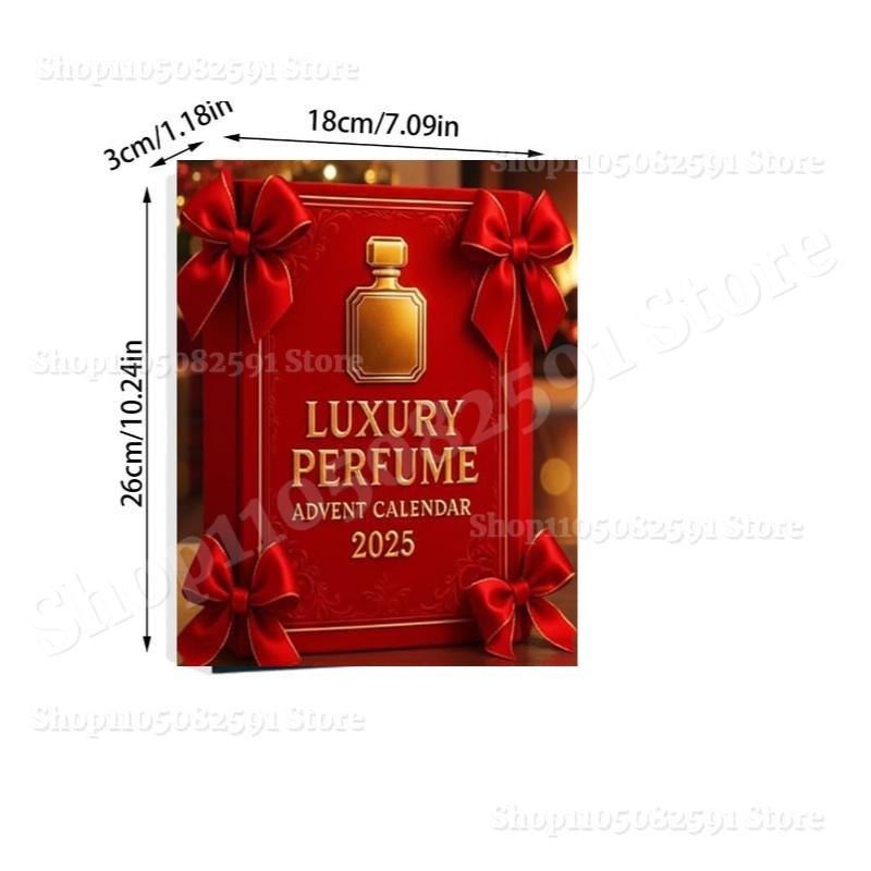 Luksusowy Kalendarz Adwentowy z Perfumami 24 Dni Kalendarz Odliczający Pudełko Niespodzianka Akrylowy Wisiorek 2D Prezenty Świąteczne Z Wyłączeniem Płynu Perfum