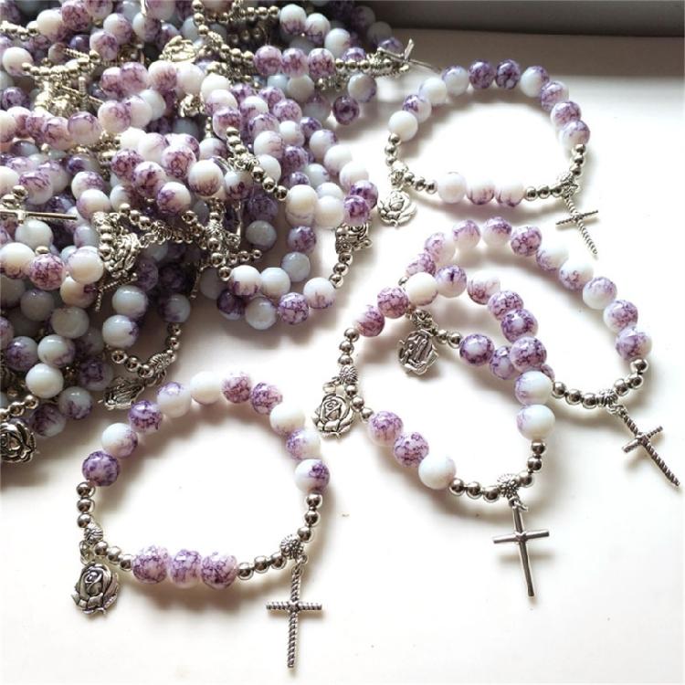 Adjustable Crosses Charm Beads Bracelets Fashionable Religious Jewelry for Men and Women