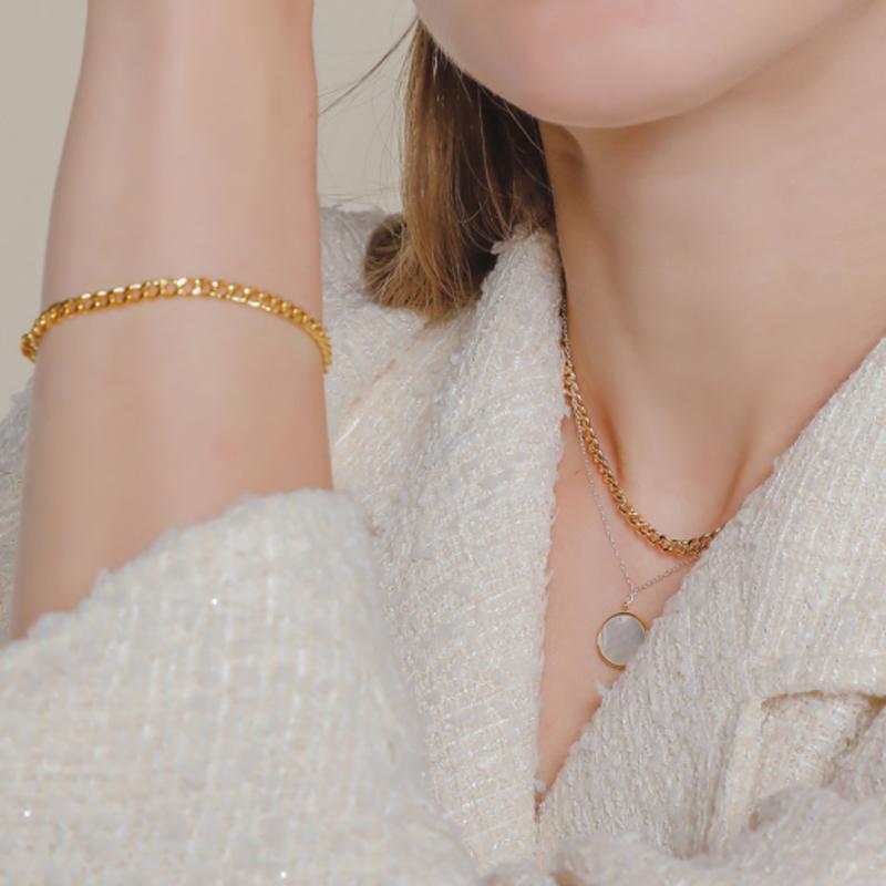 J.Lauren Italy Cable Chain Gold Silver Bracelet B0963