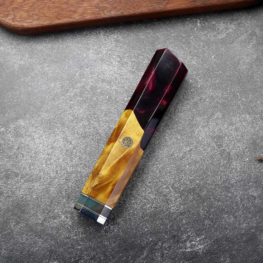 

JUMCSONG Японский DIY Восьмиугольная рукоять Нож Юшенг Рукоять из смолы Нож шеф-повара Нож для суши Кухонный нож Кирицуке Рукоять Нож EDC Инструмент розы красного