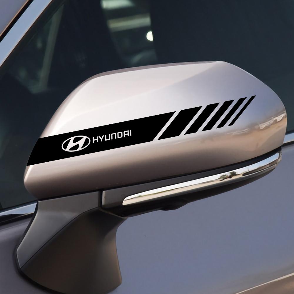 2Pcs Universal Auto Car Sticker Fashion Strips Side Rear View Mirror Decor Decal For Hyundai I10 I20 I30 I40 IX20 IX35 Tucson E7