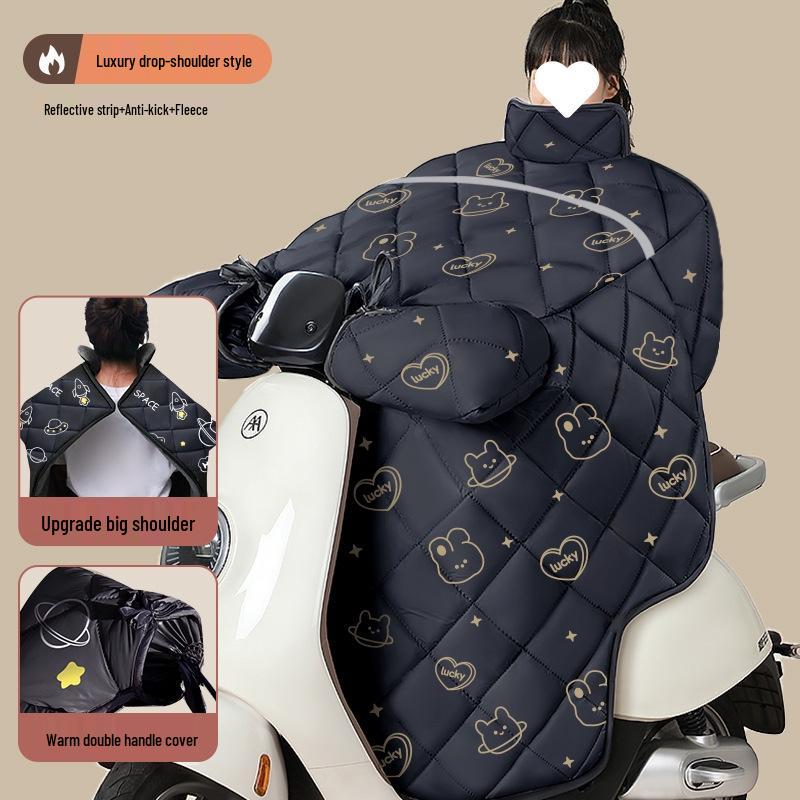 All-Season Windproof Fleece-Lined Waterproof Electric Vehicle Windshield Cover