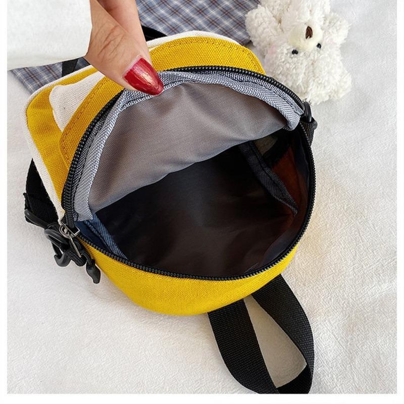Women's Bag, New Small Square Bag, Fashionable Splicing Canvas Portable Messenger Bag