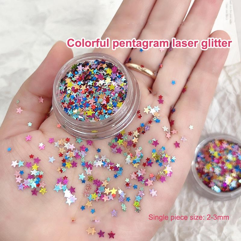 1Box Sparkle Nail Art Glitter Sequins Mixed Star Shaped Nail Sequins Paillette Flakes For Nail Art 3D Decals Accessories