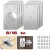 8PCS Hidden Door Hinges For Cabinet Door Installation Kitchen Cabinet Door Fixing Plate Furniture Hardware