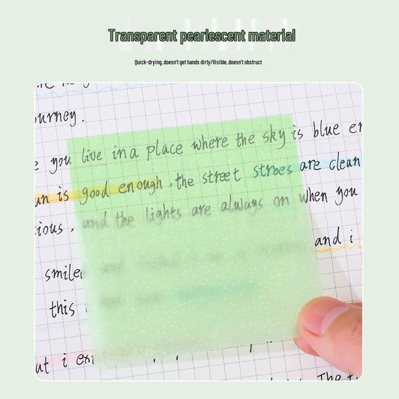 Blue Fruit Pearlescent Tearable Sticky Notes – Cute Transparent Memo Stickers for Students