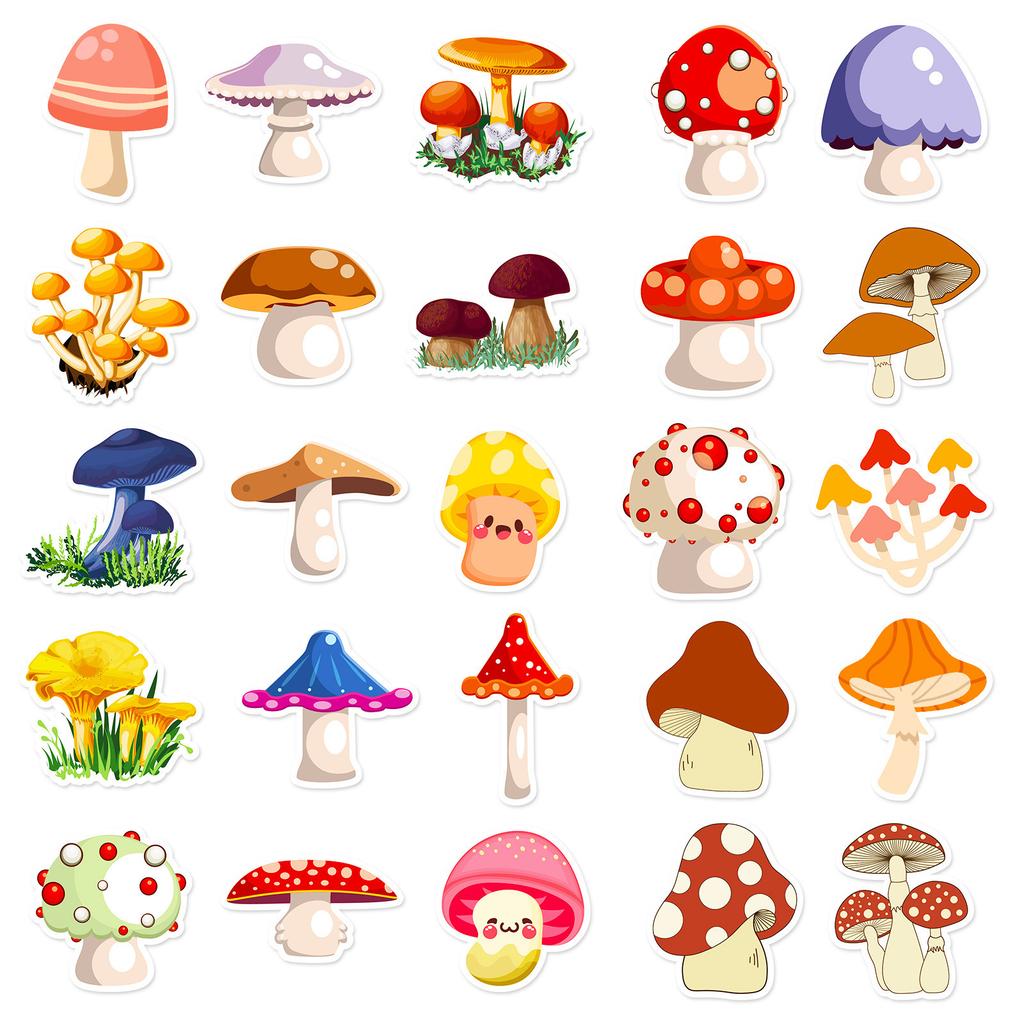 50 Cute Mushroom Graffiti Stickers New Style Graffiti DIY Suitcase Motorcycle