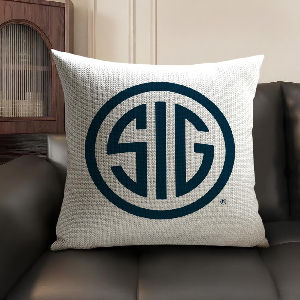 S-Sig Sauer Cushion Cover Summer Breathable Linen Organic Fabric Double-Sided Printing Sofa Pillow Case Home Decor