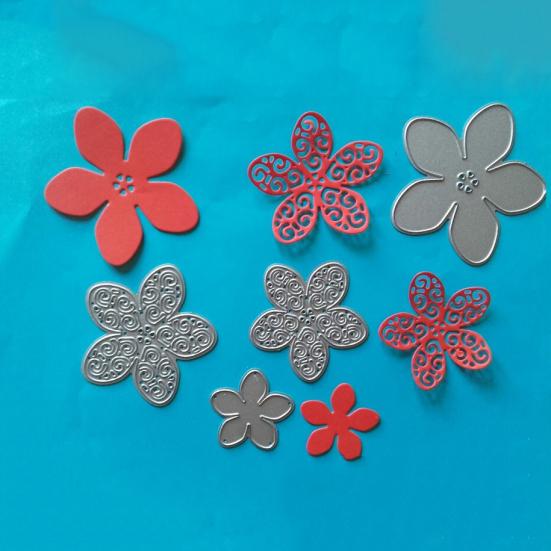 4ks květiny z uhlíkové oceli DIY řezací matrice Scrapbook Card Handcraft Stencil Tool