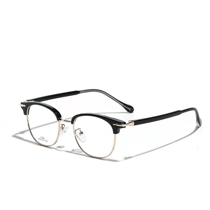Glasses Japanese Retro Glasses Frames Myopia Literary Flat Glasses Men'S Tr90 Metal Rivets Plain Glasses Women