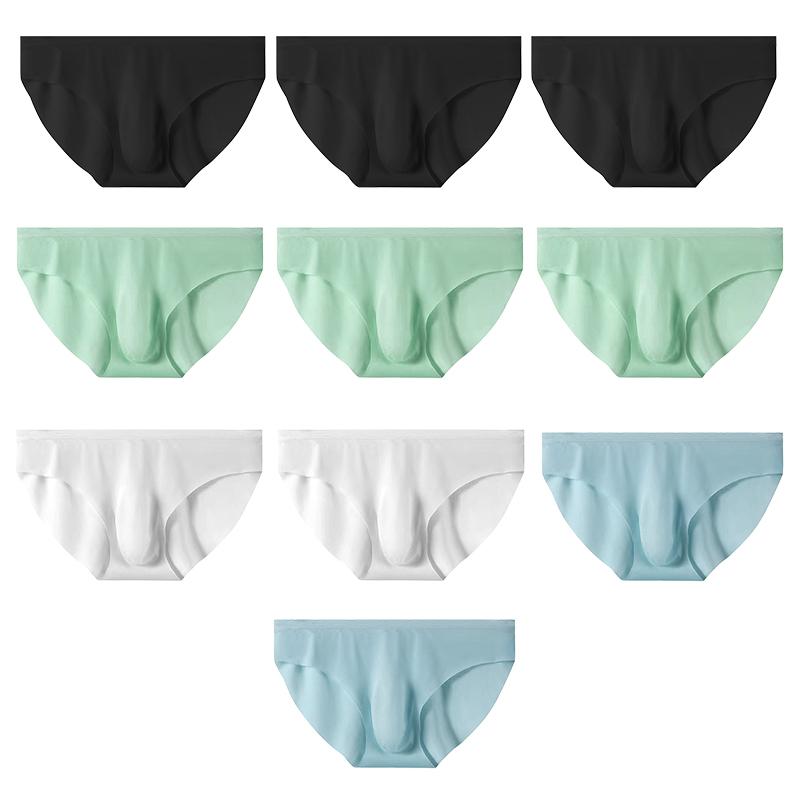 10 ks/lot Pánské spodní prádlo Ledové hedvábí Letní slipy Průhledné Sexy Trendy Prodyšné spodní prádlo Ultratenké Bezešvé kalhotky